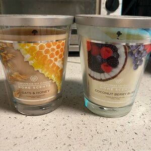 Chesapeake Bay candle set featuring a coconut berry bliss/ oats, honey candle
